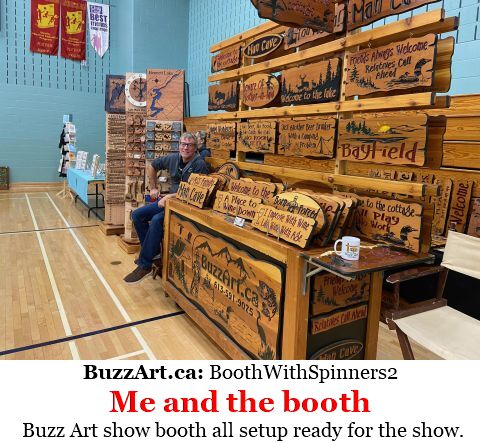 Buzz Art show booth all setup ready for the show.